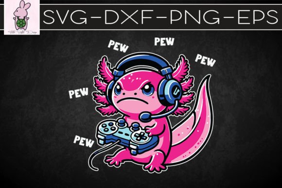 Axolotl Gaming Kids Cute Axolotl SVG Graphics for Crafts