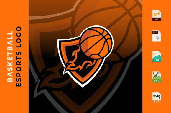 Basketball Esports Emblem Mascot Logo for Graphics and Logos