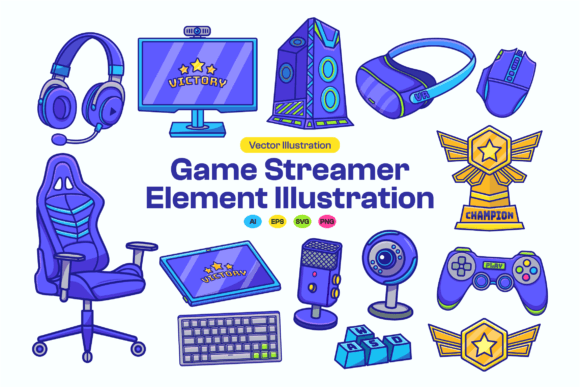 Game Streamer Elements: Graphics & Illustrations for Modern Brands