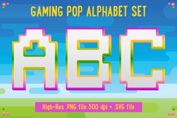 Gaming Pop 3D Alphabet Clipart Set for Graphics & Crafts