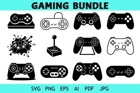 Gaming Silhouette Bundle: Graphics for Crafts & Creators