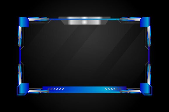 Gaming Streaming Panel Overlay Blue Graphic Template