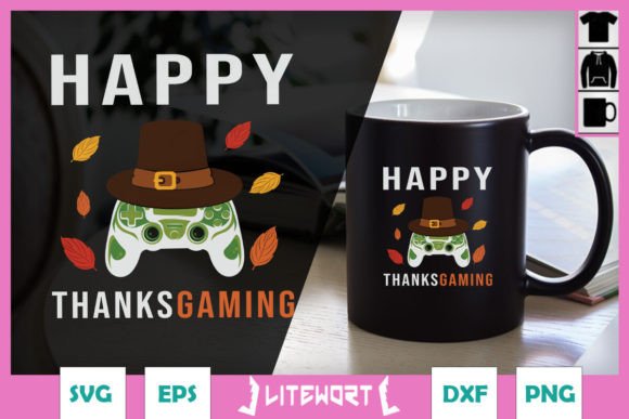 Happy Thanks-gaming Funny Gamer SVG for Graphics & Crafts