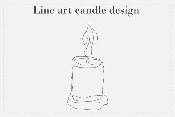 Line Art Candle Design for Graphics and Coloring Pages Amp