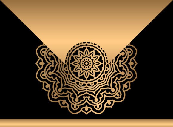 Luxury Golden Background with Mandala - A Premium Graphic Design Asset