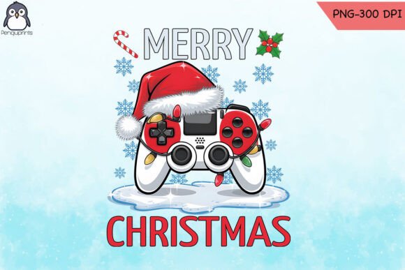 Matching Santa Christmas Gaming Elf PNG Graphics for Crafts