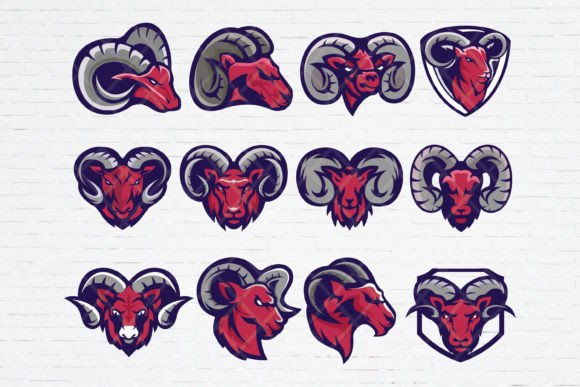 Rams Head Esport Logo Template for Graphics and Illustrations