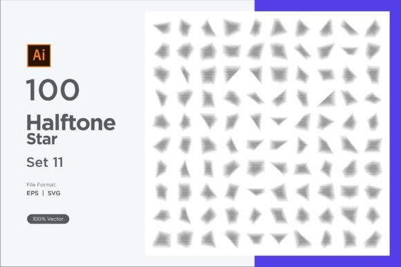 Stars Shape Halftone Background 100-11 for Decorative Graphics