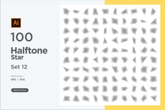 Stars Shape Halftone Background 100-12 for Graphics and Decorative Elements