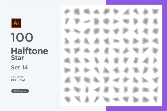 Stars Shape Halftone Background 100-14 for Graphics