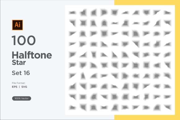 Stars Shape Halftone Background 100-16 for Crafting and Design