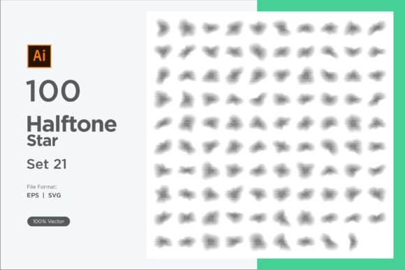 Stars Shape Halftone Background 100-21 for Decorative Graphics