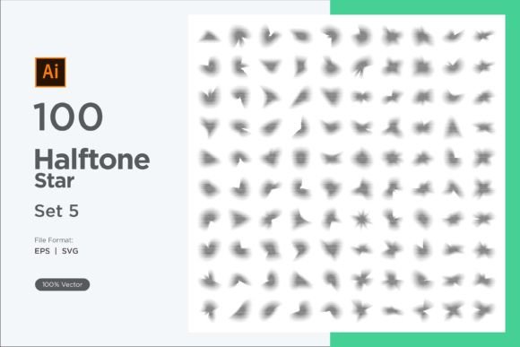 Stars Shape Halftone Background 100-5 for Branding and Decorative Graphics