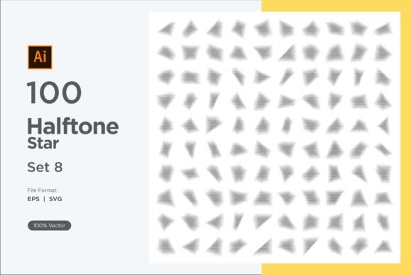 Stars Shape Halftone Background 100-8 Graphics for Decorative Elements