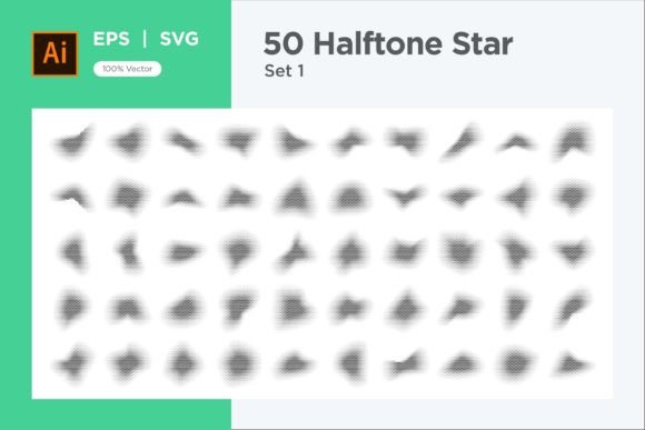 Stars Shape Halftone Background 50-1 for Branding and Packaging