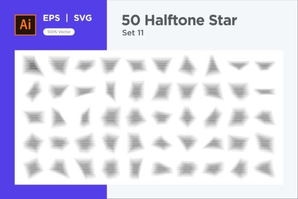 Stars Shape Halftone Background 50-11 Graphics Review