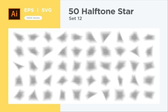 Stars Shape Halftone Background 50-12 for Decorative Graphics