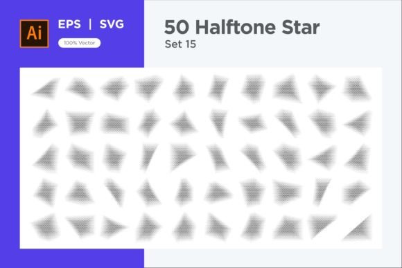 Stars Shape Halftone Background 50-15: Graphics for Decorative Elements
