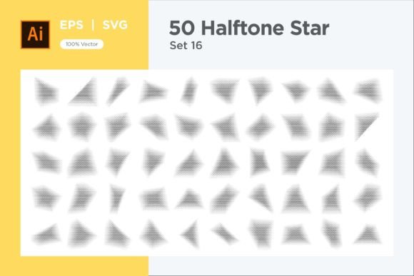 Stars Shape Halftone Background 50-16 Graphics for Decorative Elements