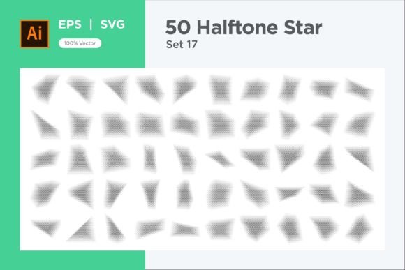 Stars Shape Halftone Background 50-17 Graphics