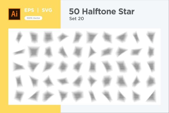 Stars Shape Halftone Background 50-20