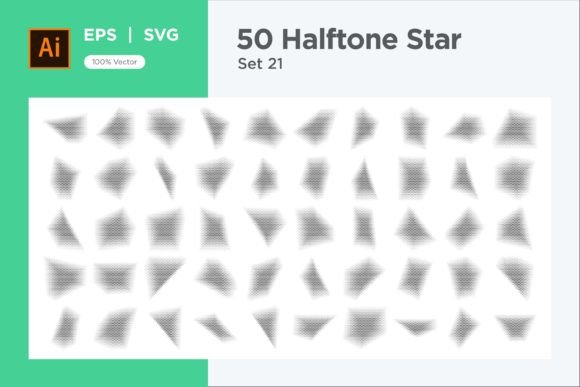 Stars Shape Halftone Background 50-21 Graphics for Decorative Elements
