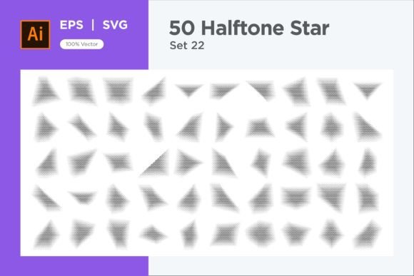 Stars Shape Halftone Background 50-22 Graphics & Decorative Elements