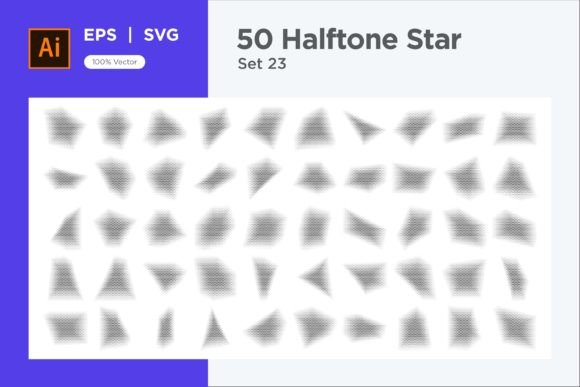 Stars Shape Halftone Background 50-23 for Graphic Design Projects