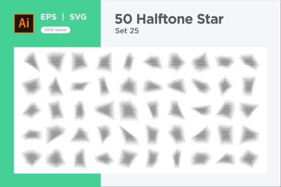 Stars Shape Halftone Background 50-25 Graphics Review