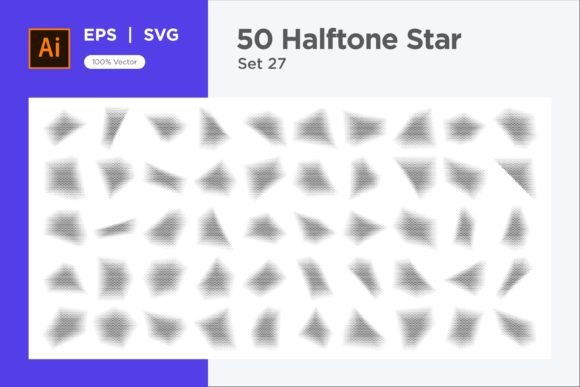 Stars Shape Halftone Background 50-27: Essential Graphics & Decorative Elements