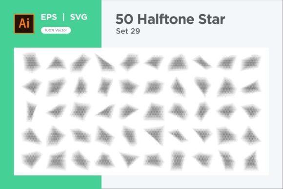 Stars Shape Halftone Background 50-29 for Decorative Graphics