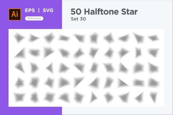 Stars Shape Halftone Background 50-30 for Decorative Graphics
