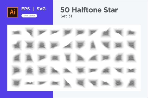 Stars Shape Halftone Background 50-31 for Decorative Graphics
