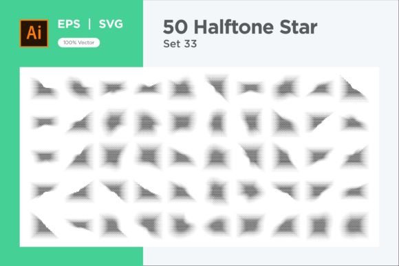 Stars Shape Halftone Background 50-33 for Graphics