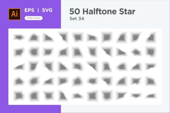 Stars Shape Halftone Background 50-34 for Branding and Packaging