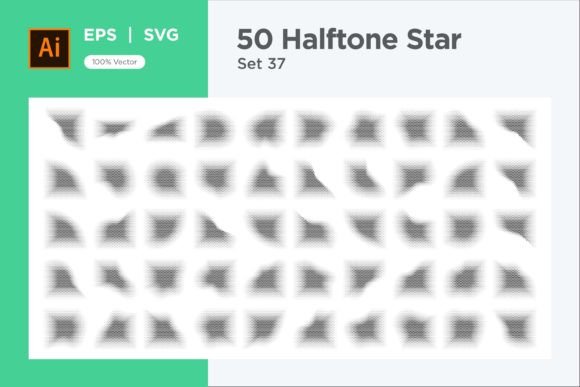 Stars Shape Halftone Background 50-37 for Graphics