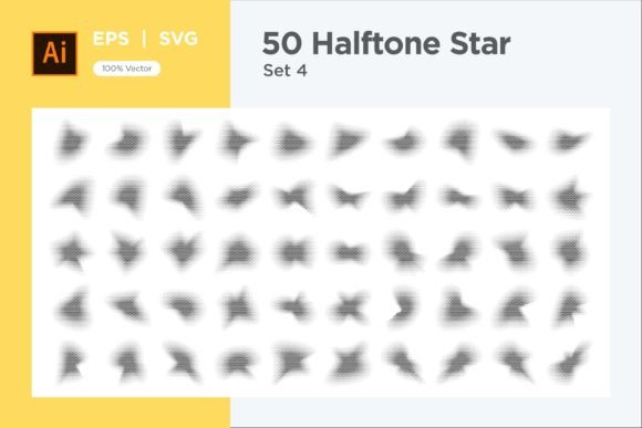 Stars Shape Halftone Background 50-4 for Branding and Marketing
