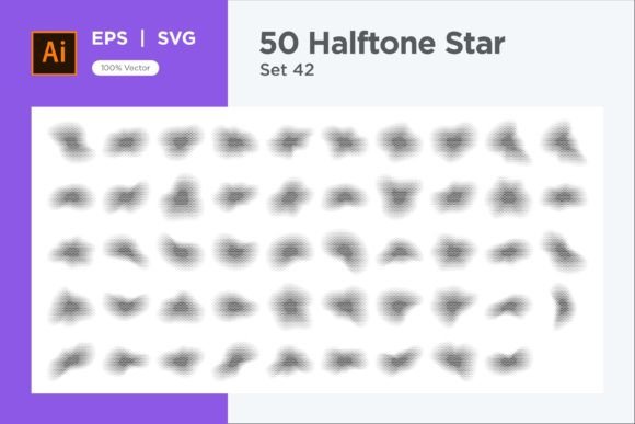 Stars Shape Halftone Background 50-42: Premium Graphics for Decorative Elements