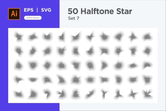 Stars Shape Halftone Background 50-7 Review