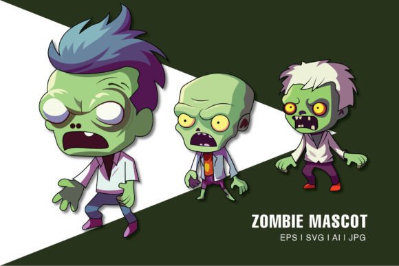 Zombie Mascot Graphics for Digital and Print Products